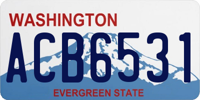 WA license plate ACB6531