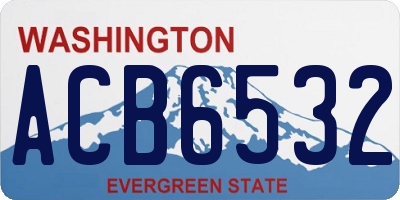 WA license plate ACB6532