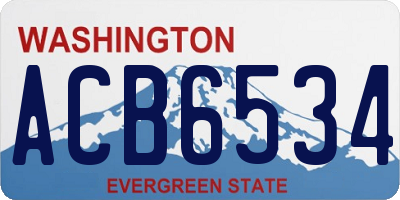 WA license plate ACB6534