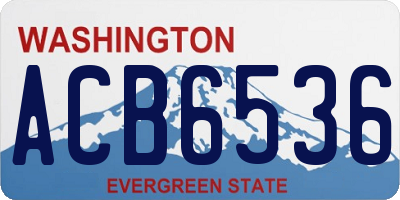 WA license plate ACB6536