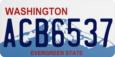 WA license plate ACB6537