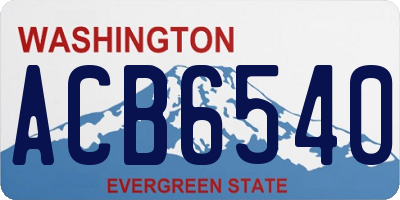 WA license plate ACB6540