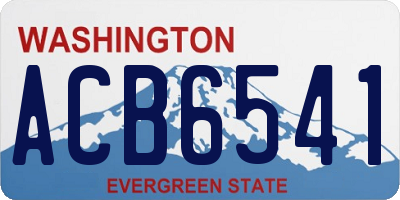 WA license plate ACB6541