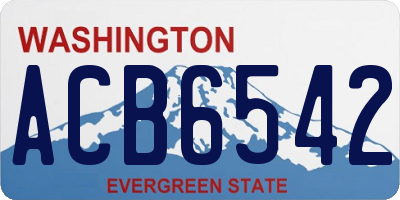 WA license plate ACB6542