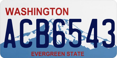 WA license plate ACB6543