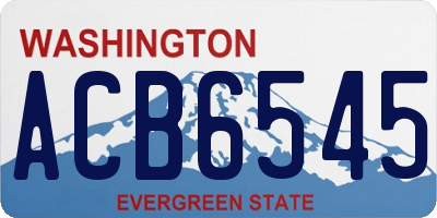 WA license plate ACB6545