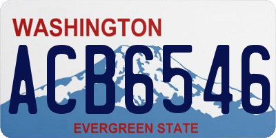 WA license plate ACB6546