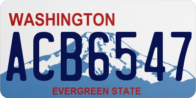 WA license plate ACB6547