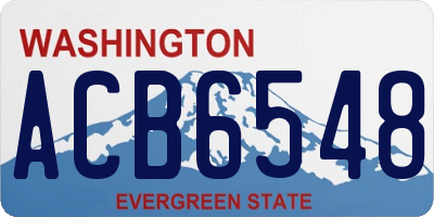 WA license plate ACB6548