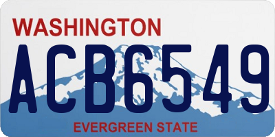 WA license plate ACB6549