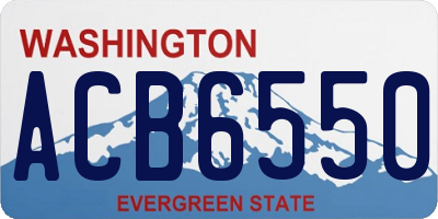WA license plate ACB6550