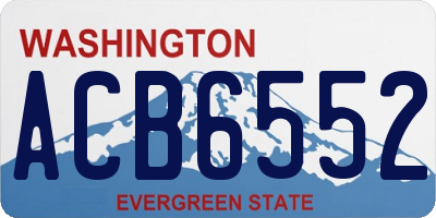 WA license plate ACB6552
