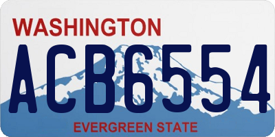 WA license plate ACB6554