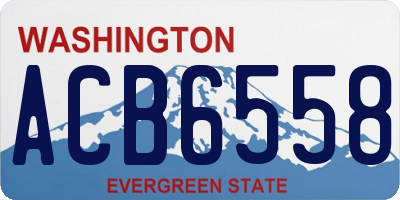 WA license plate ACB6558