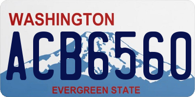 WA license plate ACB6560