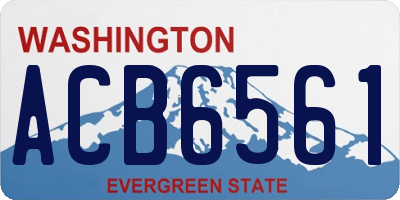 WA license plate ACB6561