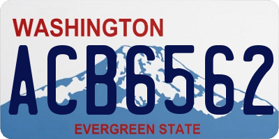 WA license plate ACB6562