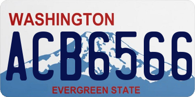 WA license plate ACB6566