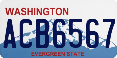 WA license plate ACB6567