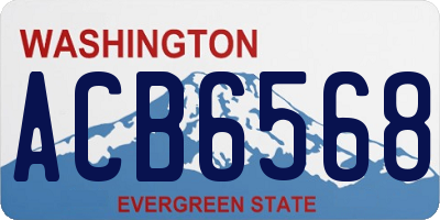 WA license plate ACB6568