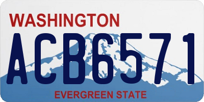 WA license plate ACB6571