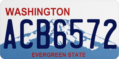 WA license plate ACB6572