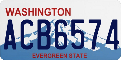 WA license plate ACB6574