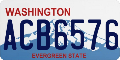 WA license plate ACB6576