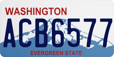 WA license plate ACB6577