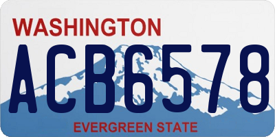 WA license plate ACB6578