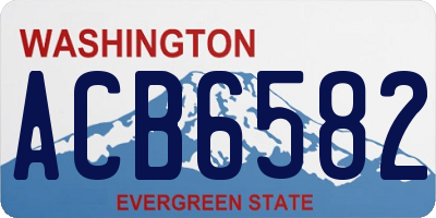 WA license plate ACB6582