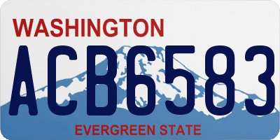 WA license plate ACB6583