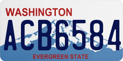 WA license plate ACB6584