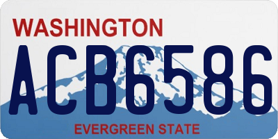 WA license plate ACB6586