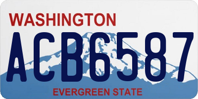 WA license plate ACB6587