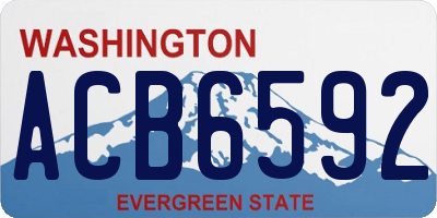 WA license plate ACB6592