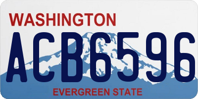 WA license plate ACB6596