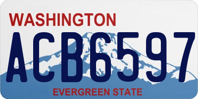 WA license plate ACB6597