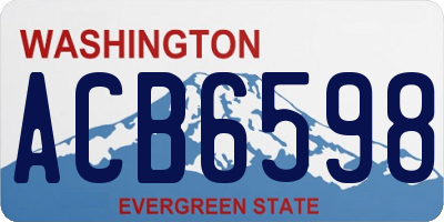 WA license plate ACB6598