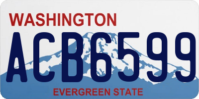WA license plate ACB6599