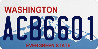 WA license plate ACB6601