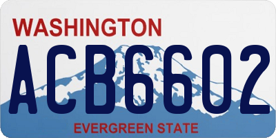 WA license plate ACB6602