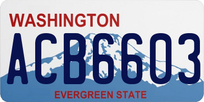 WA license plate ACB6603