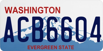 WA license plate ACB6604