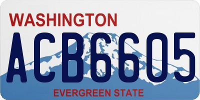 WA license plate ACB6605