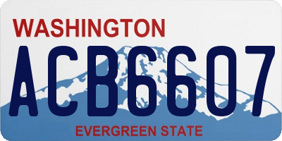 WA license plate ACB6607