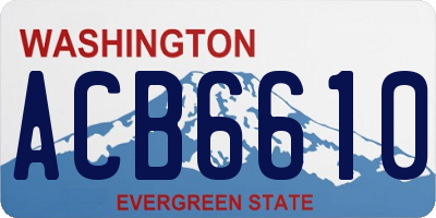 WA license plate ACB6610