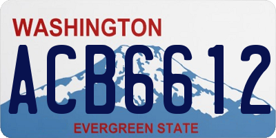 WA license plate ACB6612