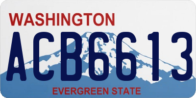 WA license plate ACB6613