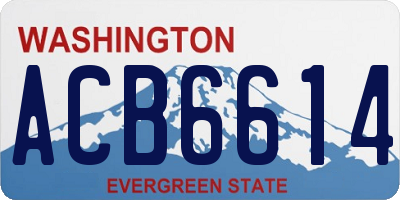 WA license plate ACB6614